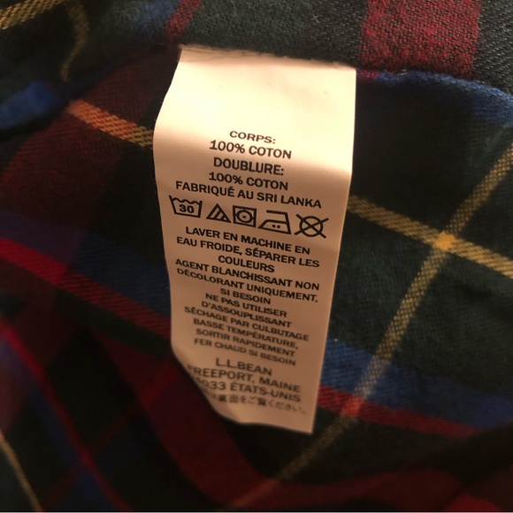 L.L. Bean Flannel Lined Hurricane Canvas Button Down Long Sleeve Shirt Size MT - Picture 8 of 8